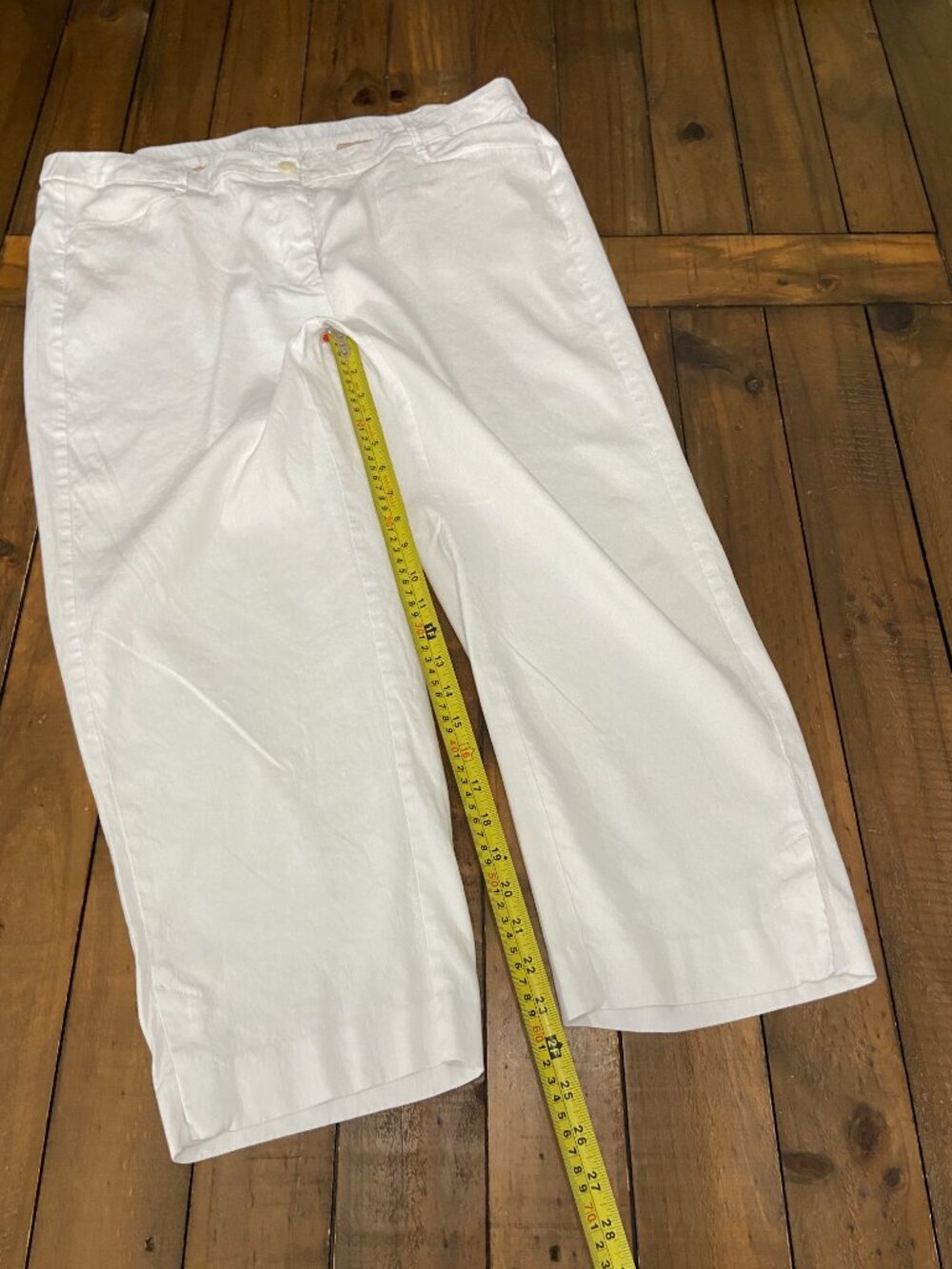 J.Jill White Linen Stretch Pull-On Cropped Capri Pants 2X - Picture 7 of 8